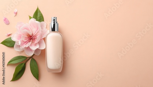 Pastel-toned beauty product with delicate floral accents