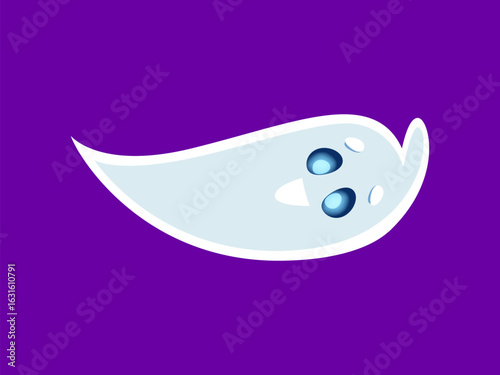 Halloween font hyphen ghost cartoon character. Horror funny creature font special symbol, cheerful ghost personage or Halloween monster happy character English ABC vector typeset punctuation mark