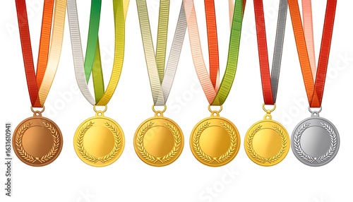 Award medals in various colors