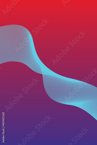 Abstract vector background with blue and pink wavy lines and shapes