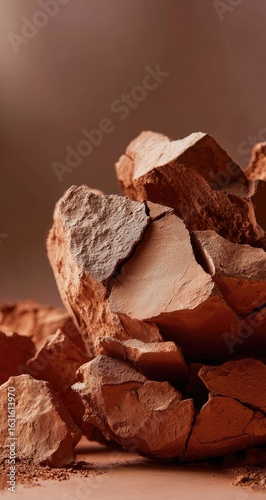 Close-up of earthy brown rocks