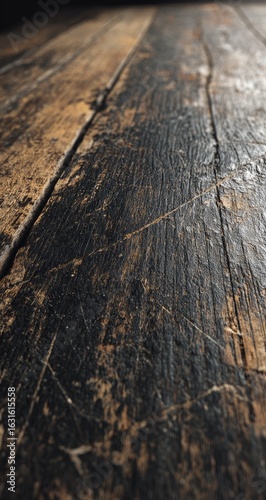 Close-up view of aged wooden planks
