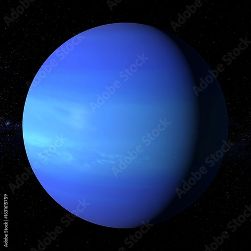 Azure planet against a starlit backdrop