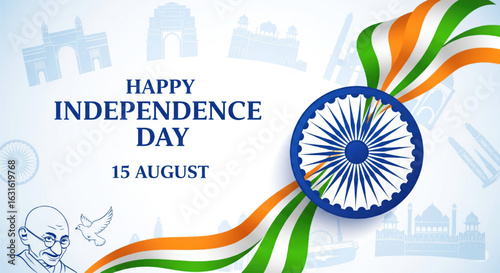 independence day india banner flyer backgound design vector illustration

