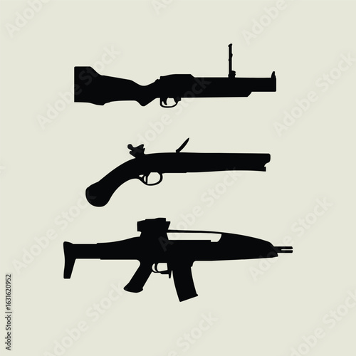 vector illustration of a gun