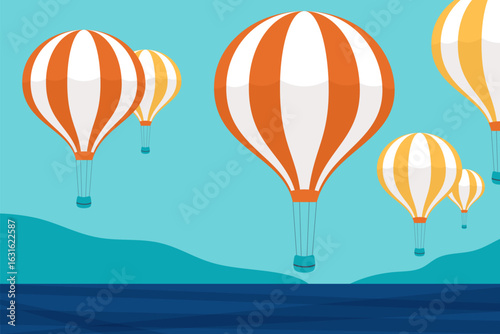 flying hot air ballons