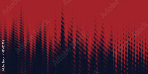 Red halftone dots blue color pattern gradient grunge texture background. Dot pop art comic sport style vector illustration.