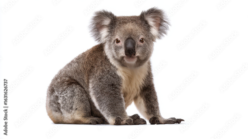 Obraz premium Koala Isolated on White Background Studio Lighting