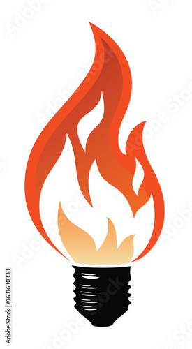 Symbol of a lamp with a flame.