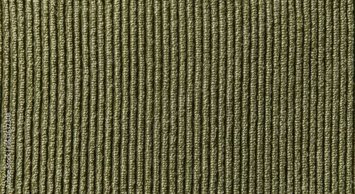 Olive Green Corduroy Fabric Texture Close-up