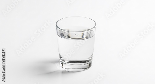 A Tall Glass of Pure Water on a Clean White Background
