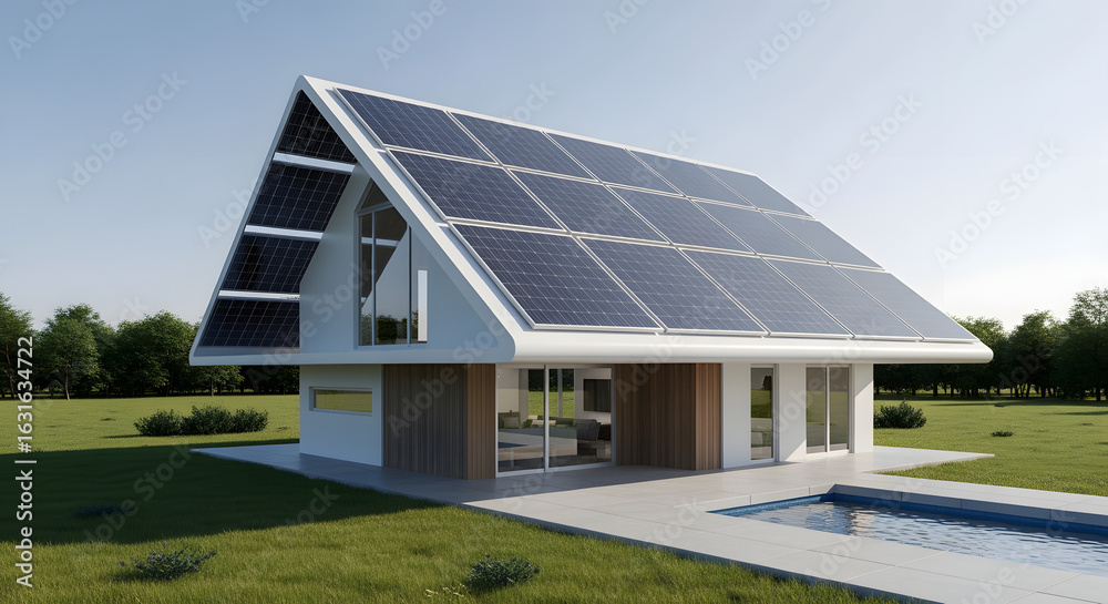 Fototapeta premium solar panels on a roof