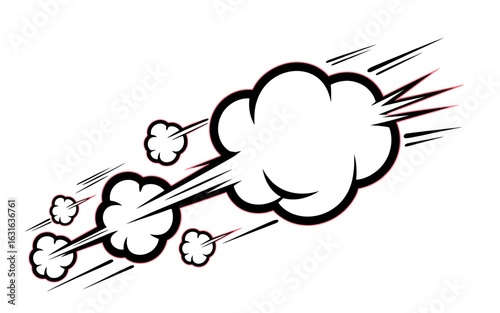 Cartoon Smoke Trail with Speed Lines Illustration and Vector Design for Comics and Graphic Novels with Cartoon Style