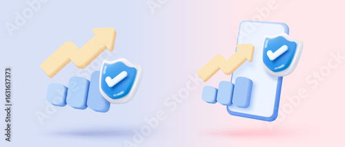 3d statistic graph icon for investment diagram report. creative solution concept on pastel background. Goal for business, bank, finance. 3d analysis investment graph vector icon render illustration