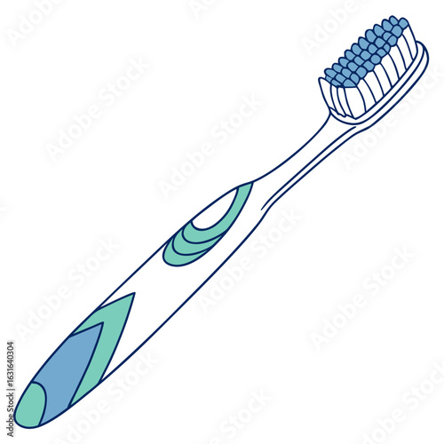 Illustration of a toothbrush isolated on white background for dental care and hygiene