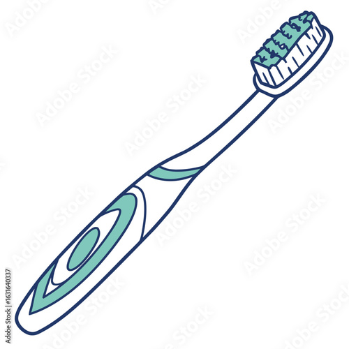 Illustration of a toothbrush isolated on white background for dental hygiene and care
