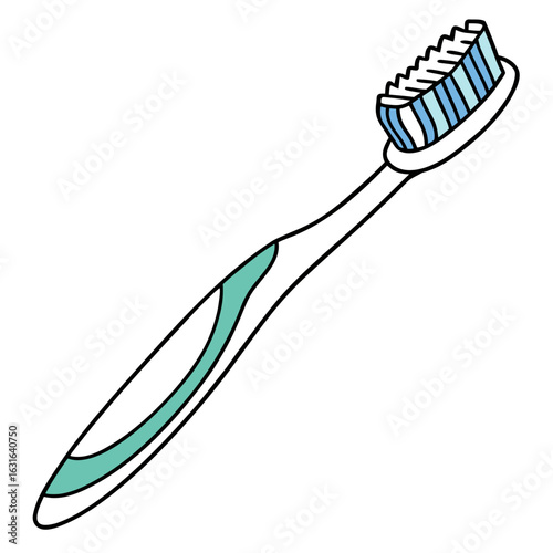 Toothbrush for dental care and hygiene isolated on white background