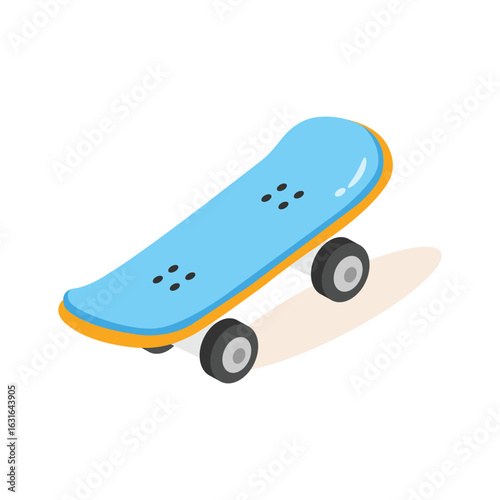 Modern 2d style icon of wooden skateboard