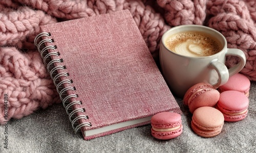 Wallpaper Mural Cozy Still Life with Coffee, Book and Macarons Torontodigital.ca