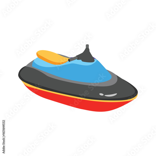 Handy 2d style icon of powerful engine powerboat