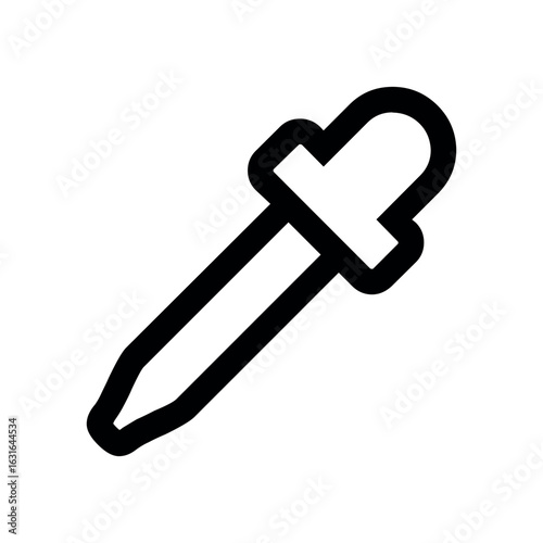 Illustration of a simple black outline dropper with a bulb on a white background vector art