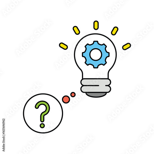 Idea color line icon with white background vector stock illustration