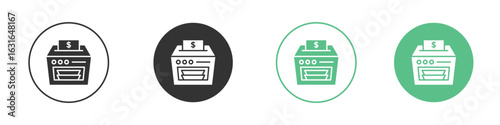 Money counting machine icon