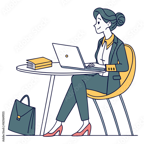 Professional Business Woman Character – Vector Illustration of Female Office Worker