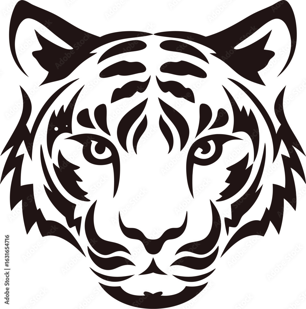 Fototapeta premium Tiger face silhouette