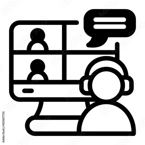 This Online Discussion icon is suitable for Learning Management System, etc