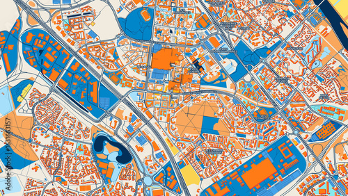 Colorful Évry Street Map with Labels and Buildings