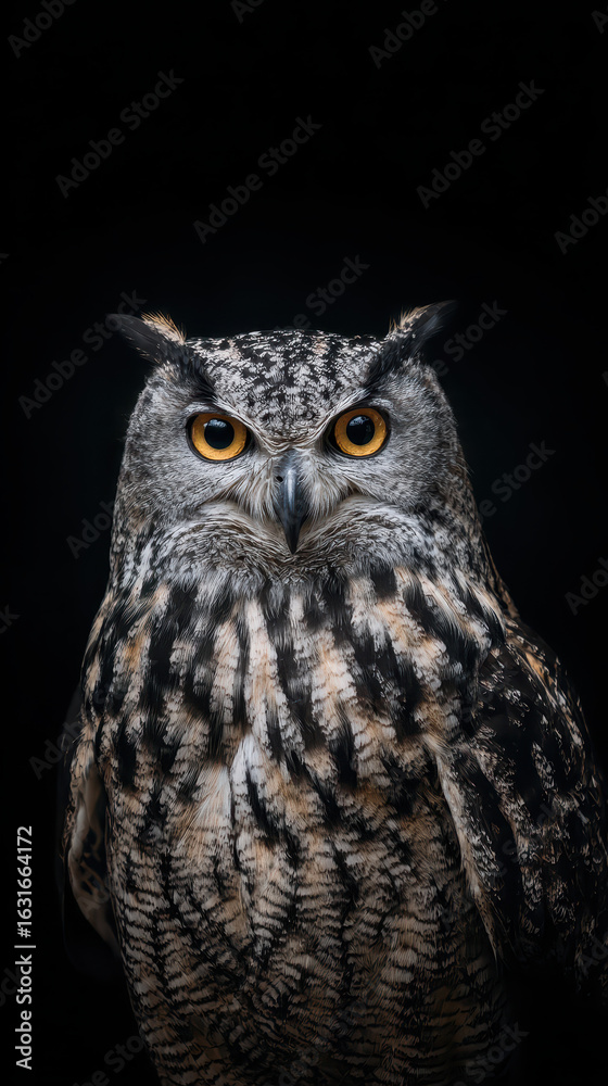 Fototapeta premium Owl Looking Directly at Camera