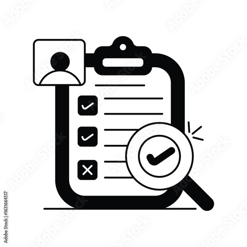 Need Assessment glyph icon with white background vector stock illustration