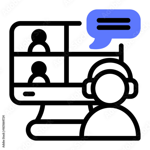 This Online Discussion icon is suitable for Learning Management System, etc
