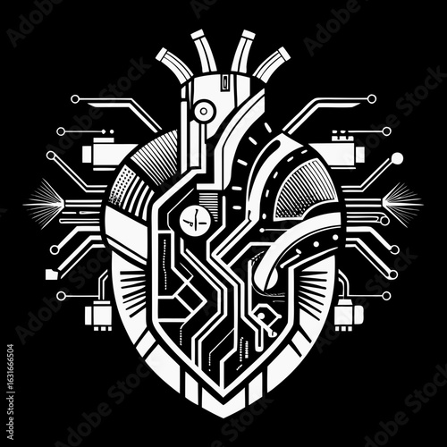 Discover futuristic biomechanical heart design perfect for tech and medical innovation concepts