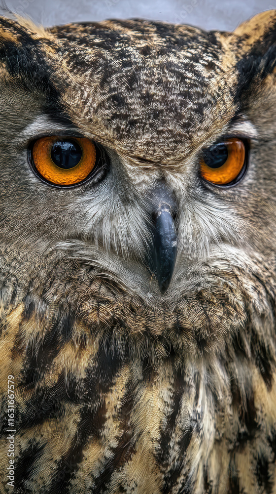 Fototapeta premium Detailed Owl Portrait Macro Photo
