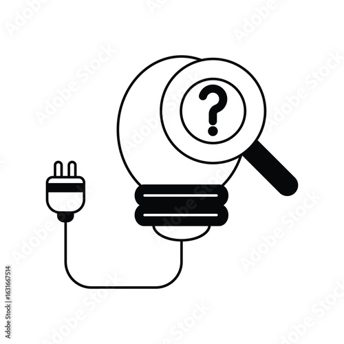 Problem Statement glyph icon with white background vector stock illustration