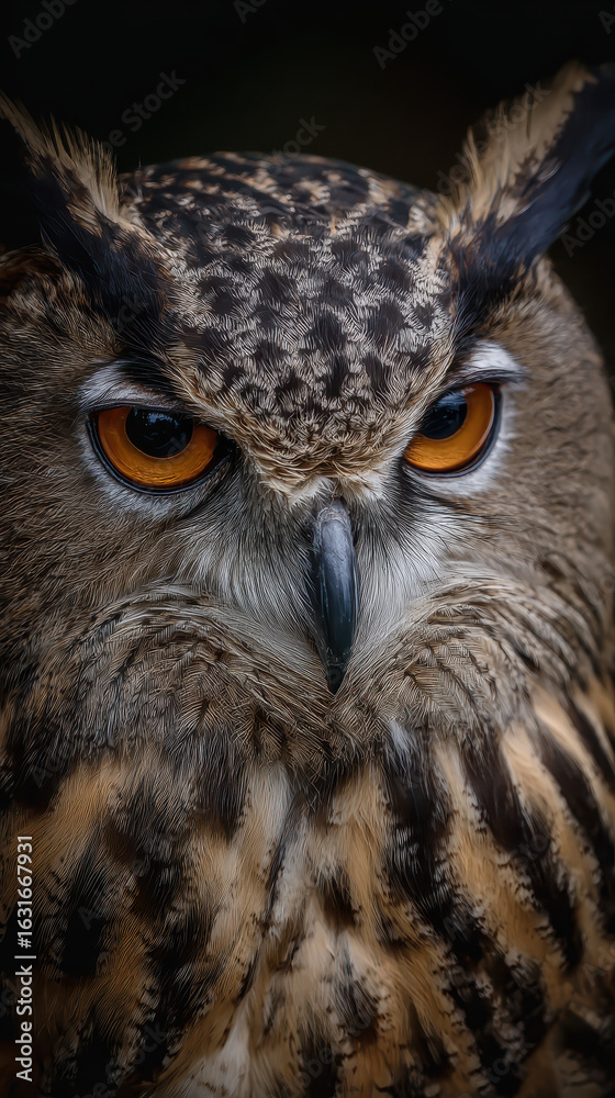 Fototapeta premium Detailed Owl Portrait Macro Photo
