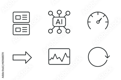 Visual representation of artificial intelligence concepts and analytics tools in a modern digital environment