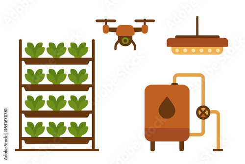 Innovative agricultural technology for efficient vertical farming and crop monitoring methods