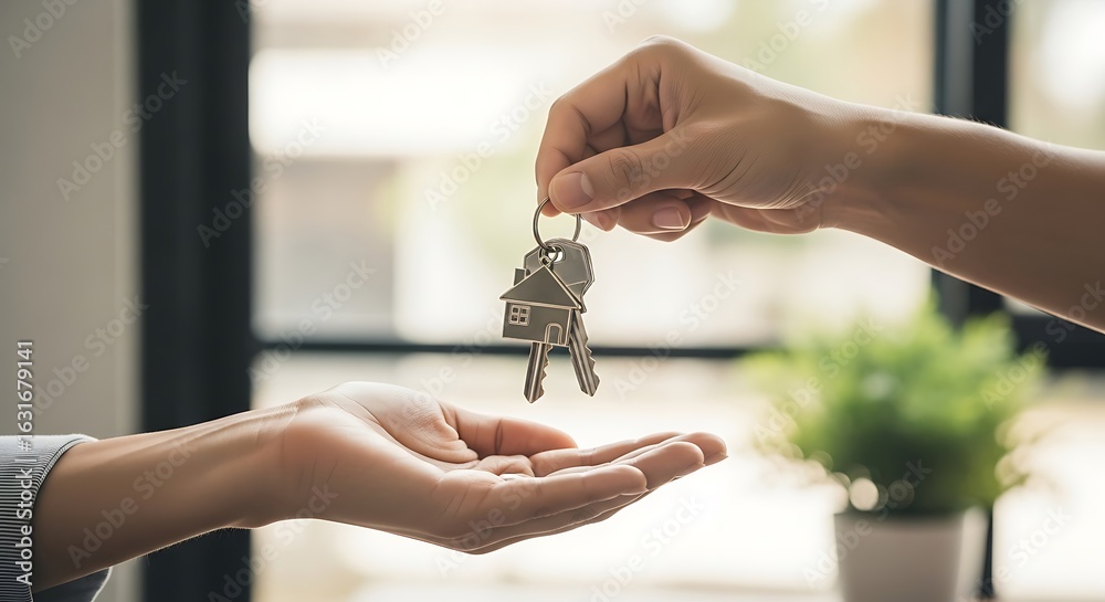 custom made wallpaper toronto digitalHand passing house keys to another open palm