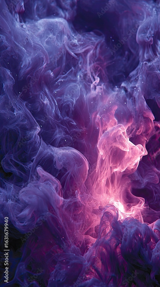 Fototapeta premium Abstract swirling purple and pink smoke