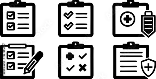 vector illustration of a set of black and white signs