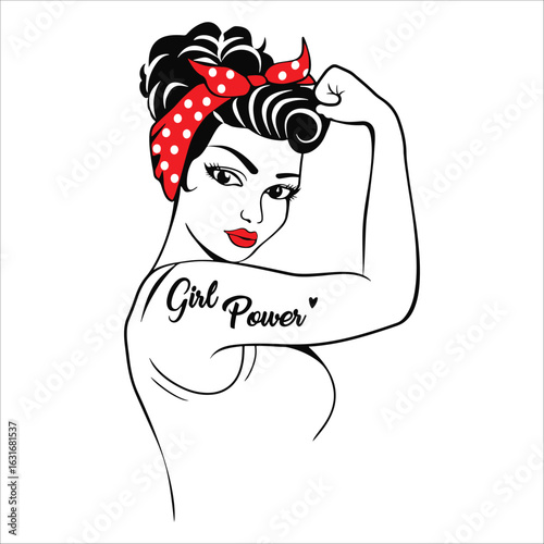 Rosie the Riveter Girl Power Tattoo Icon