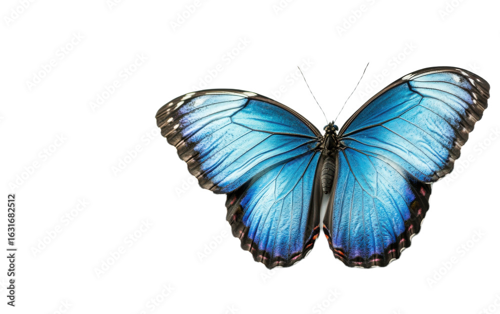 Obraz premium Blue morpho butterfly isolated on white background, png