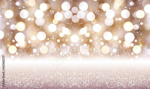 Elegant bokeh lights and golden glitter background for festive celebrations