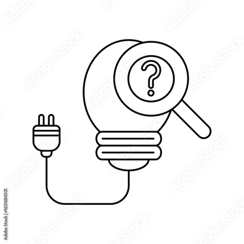 Problem Statement line icon with white background vector stock illustration