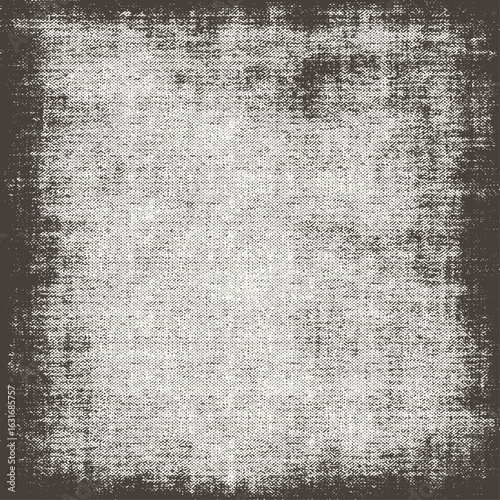 Vintage Halftone Grunge Texture Background, Distressed Dotted Paper Texture Border Design, Faded Old Print Grunge Texture Vector, Retro Halftone Edge Overlay Texture Template