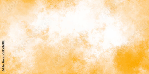 Grungy vintage abstract orange and yellow paper texture with an old watercolor paint pattern
