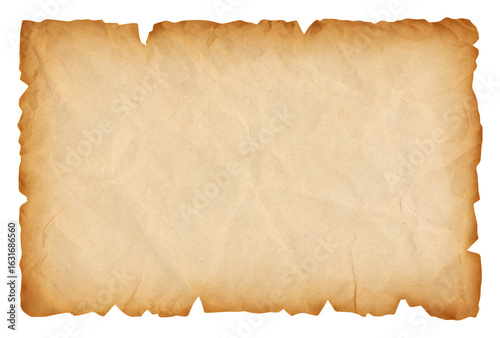 leere schatzkarte isoliert auf transparentem hintergrund, vorlage, landkarte, karte, papyrus, botschaft, zerknittert, textur, vintage, alt, freigestellt, extrahiert, png datei